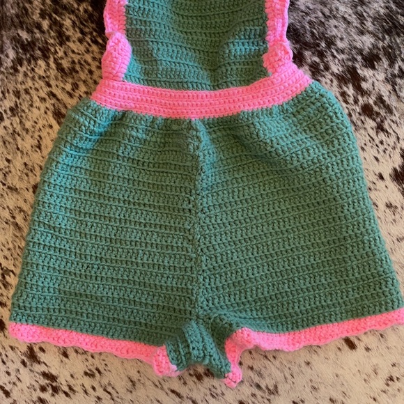 Vintage knitted play suit overalls - Picture 3 of 5